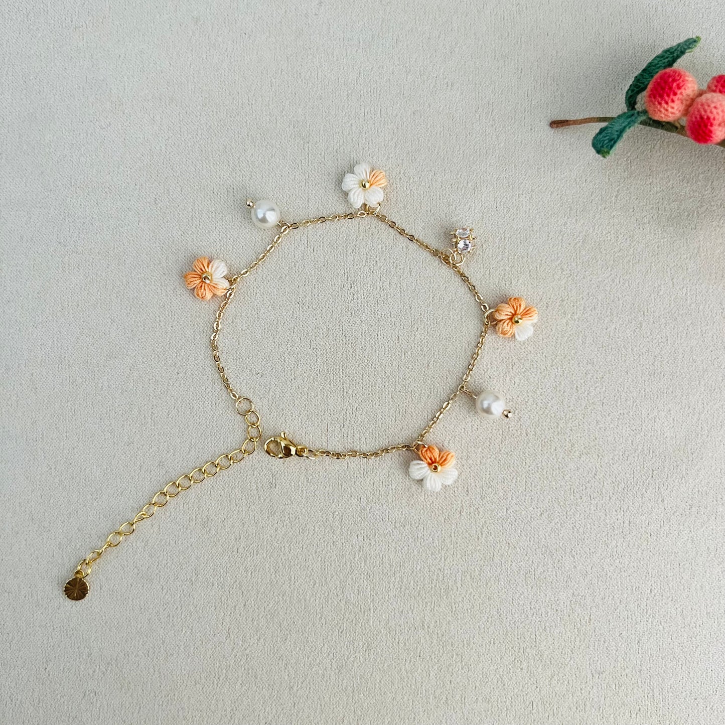 Micro Crochet Flower Bracelet | Crochet Bracelet | Handmade Jewellery
