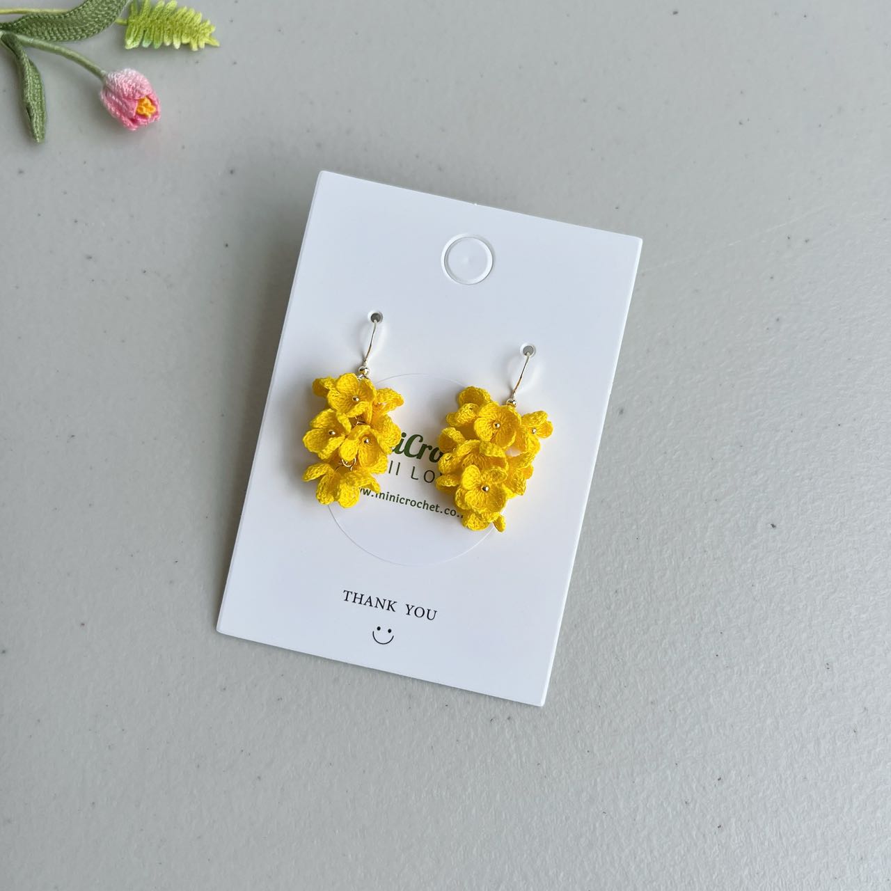 Micro Crochet Kowhai Earrings