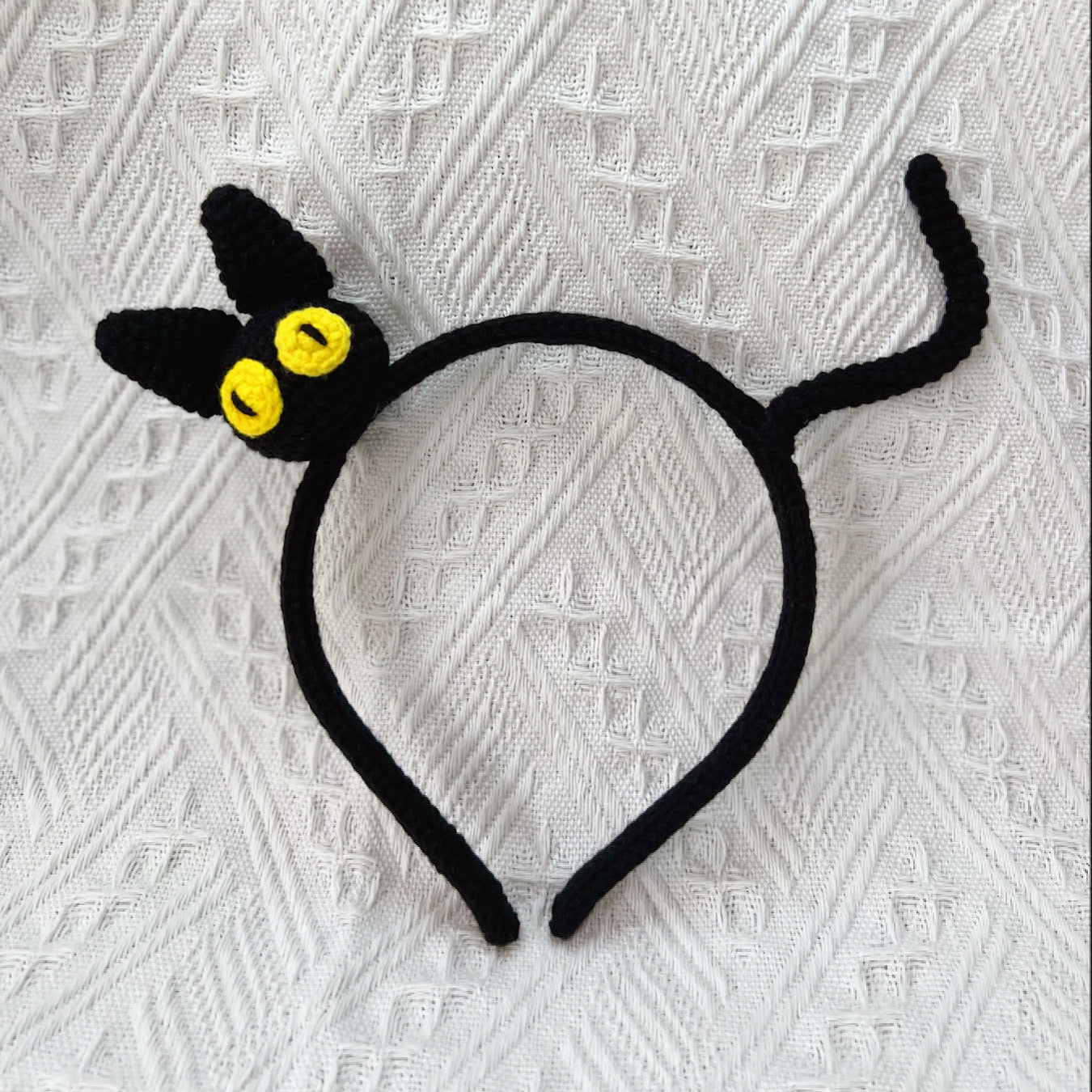 Crochet Cat Headband Black