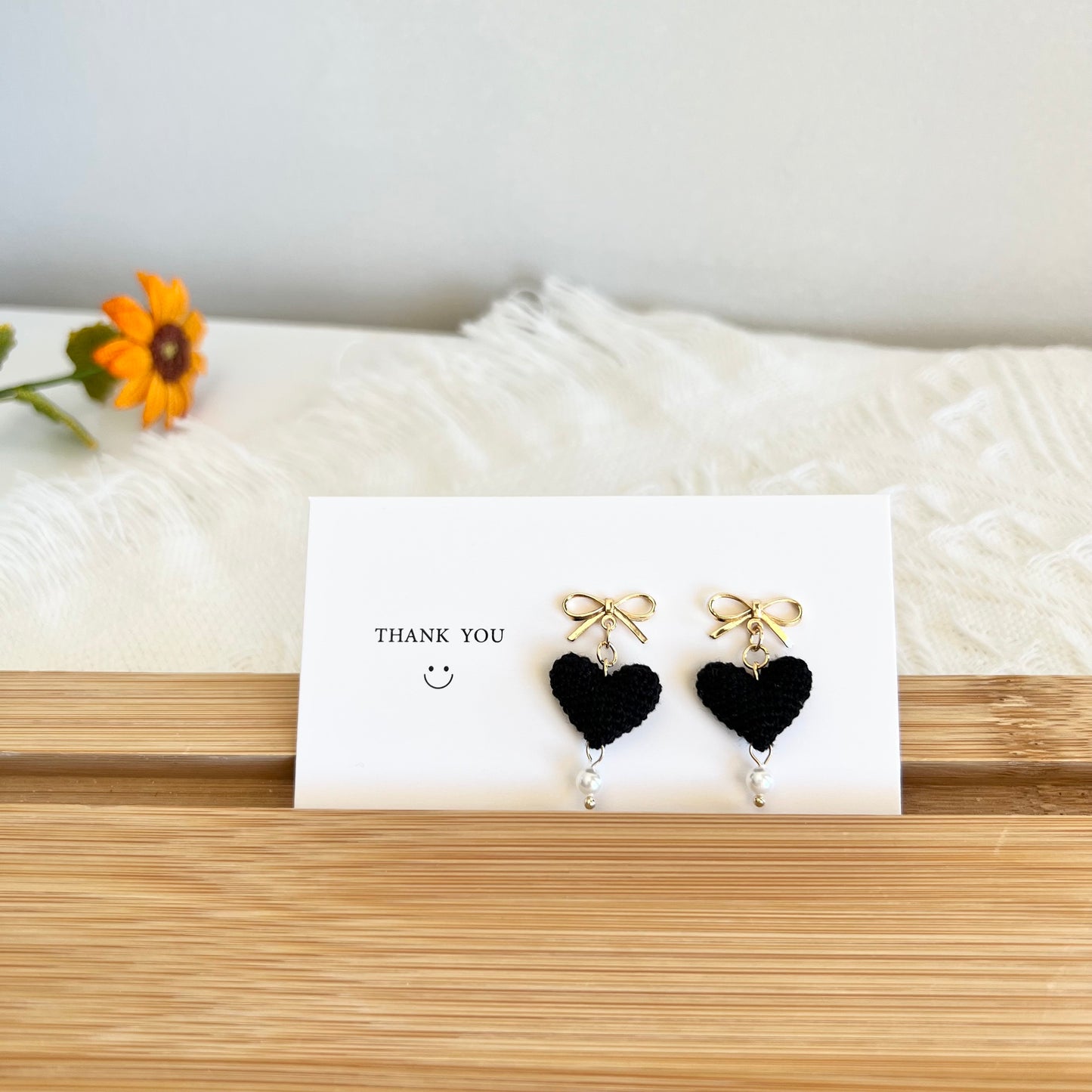 Micro Crochet Earrings | Heart Drop Earrings | Handmade Gifts for Her