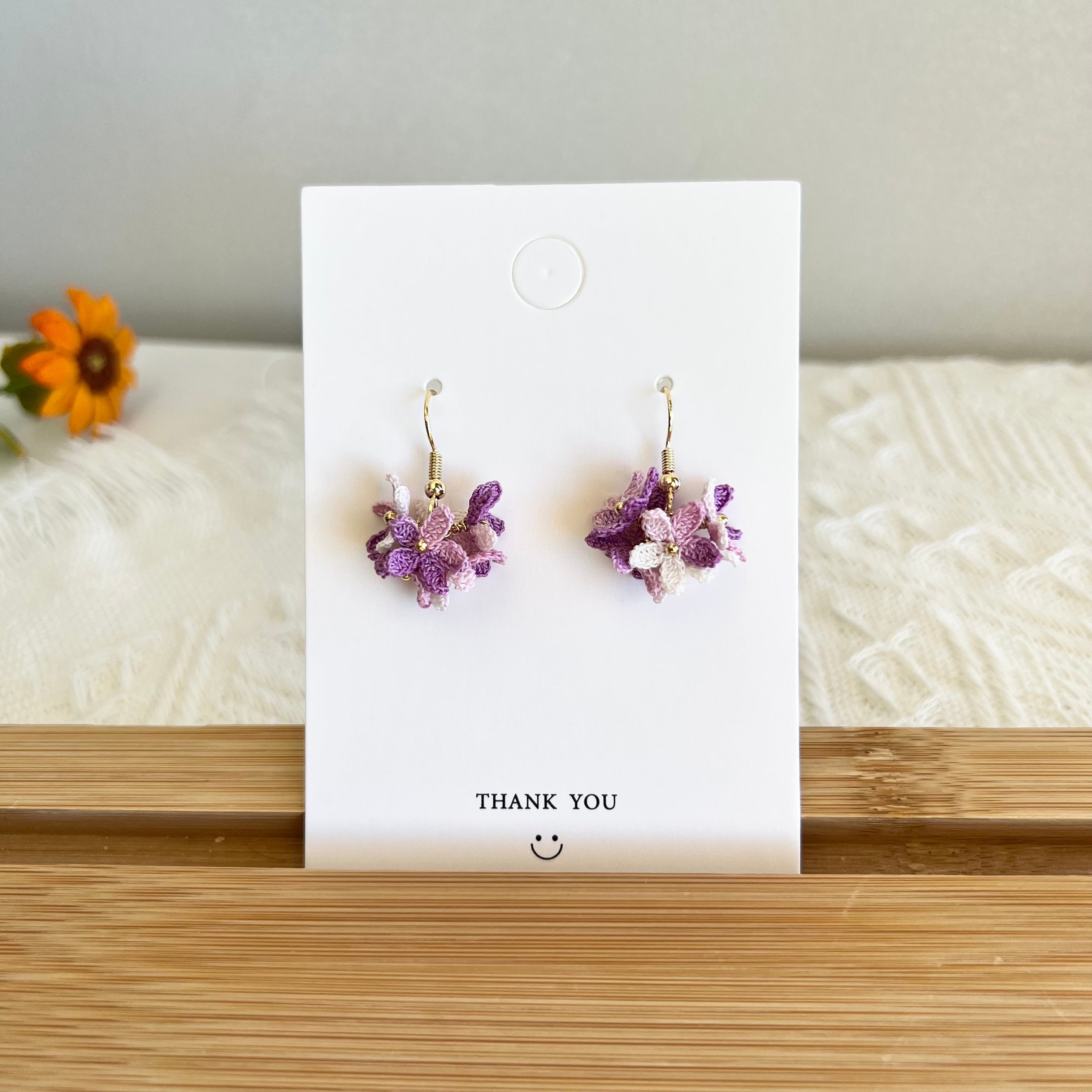 Purple on sale flower earrings