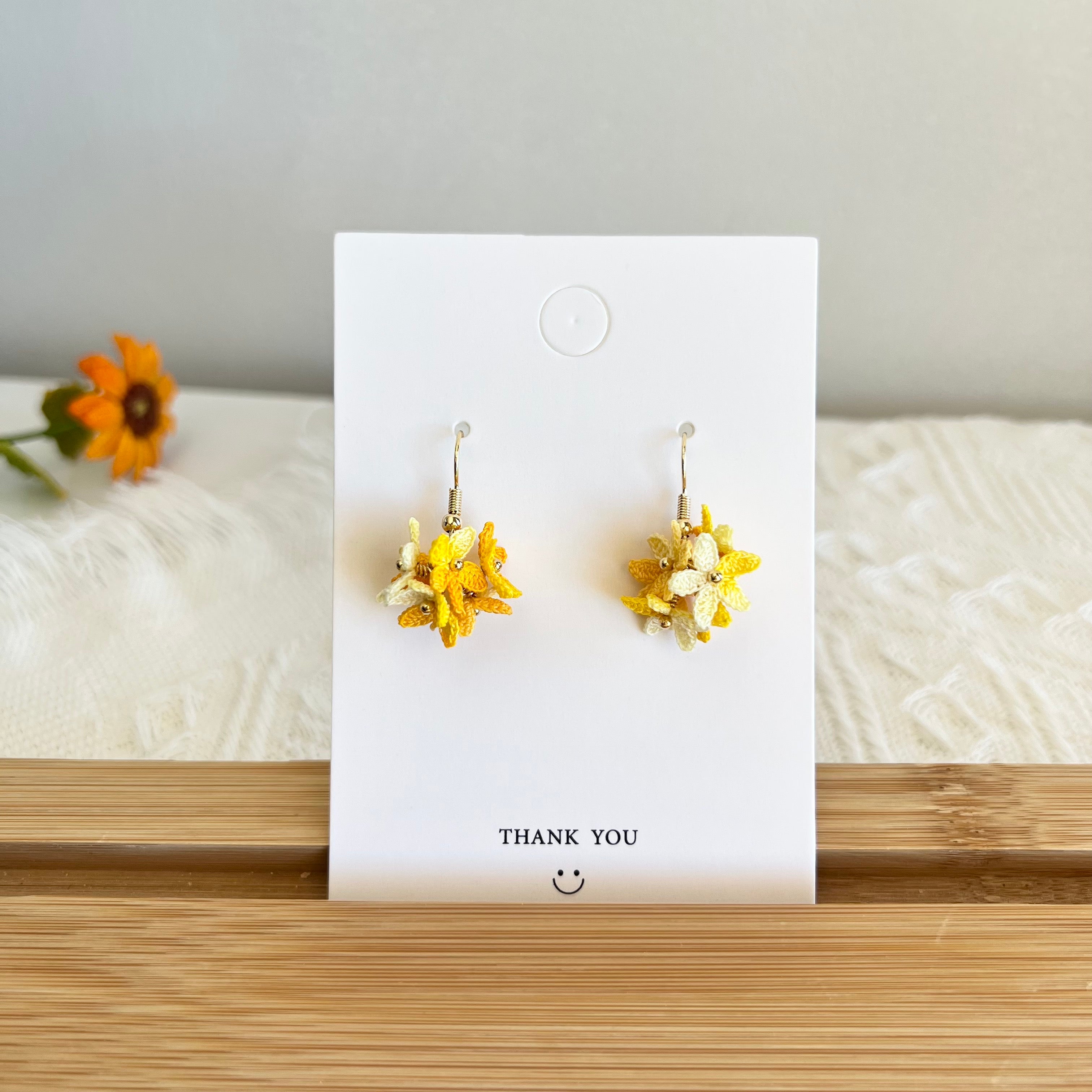 Flower earrings deals yellow