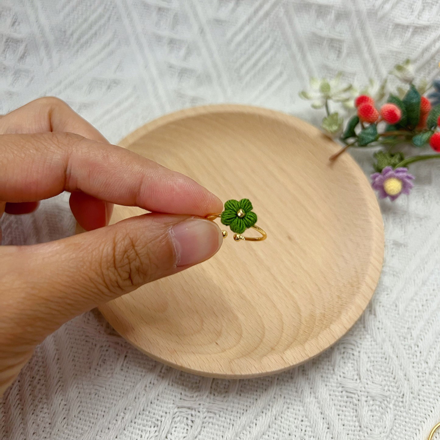 Crochet Flower Ring | Handmade Rings | Cute Ring | Open Rings