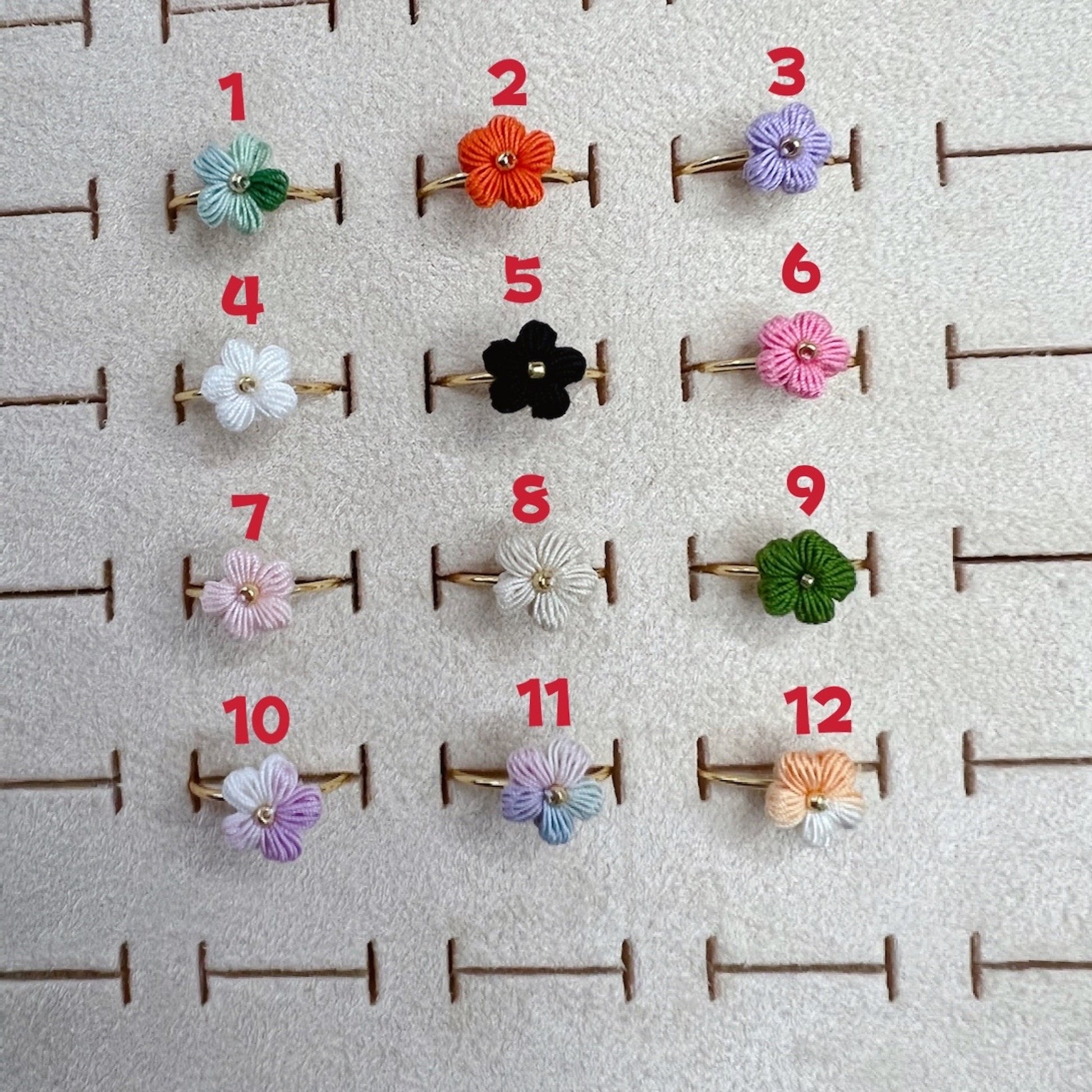 Mini Crochet Puff Flower Rings